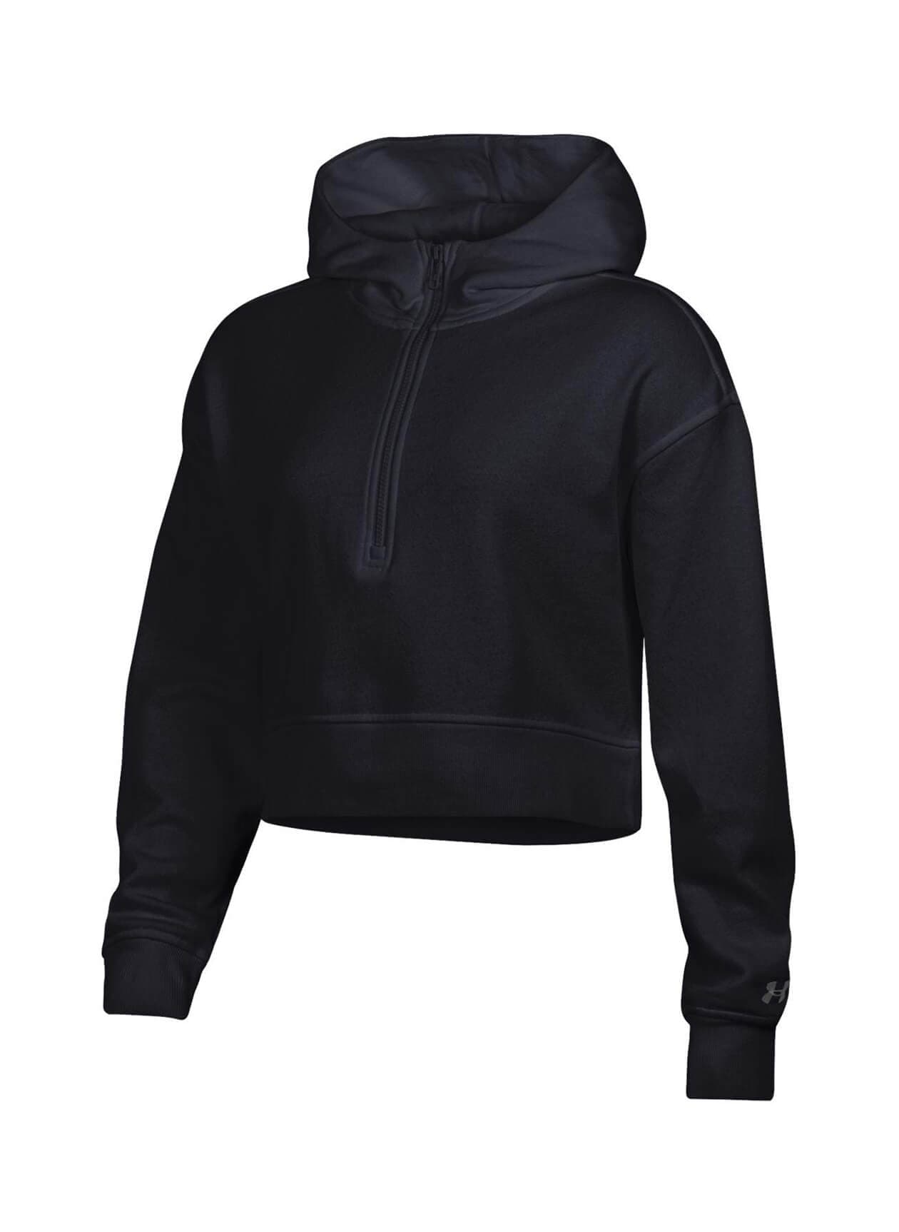 Under Armour Women's Women's Rival Fleece Half-Zip Hooded Sweatshirt - Black LG