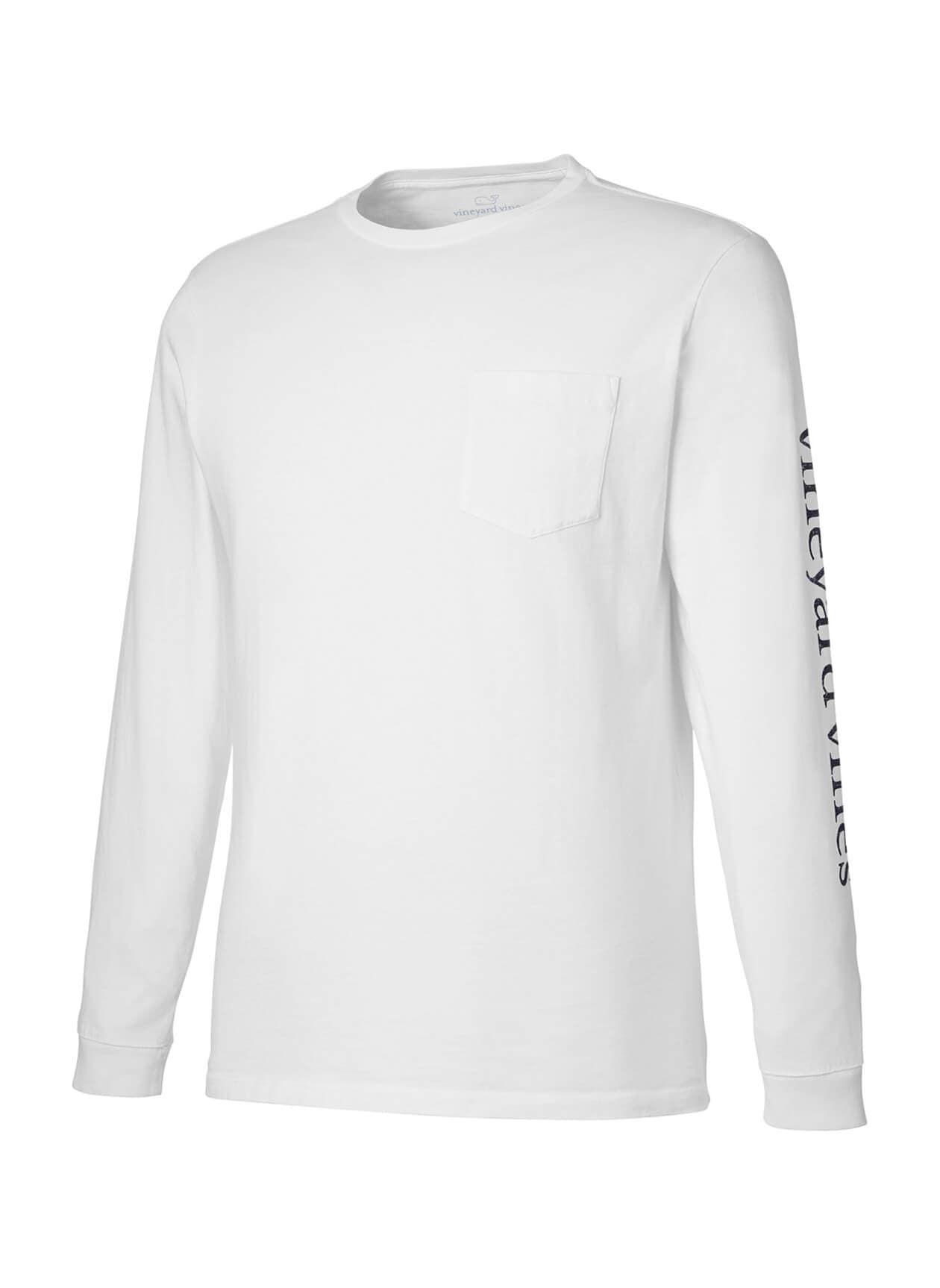 Vineyard Vines Unisex Pocket Long-Sleeve T-Shirt - White LG