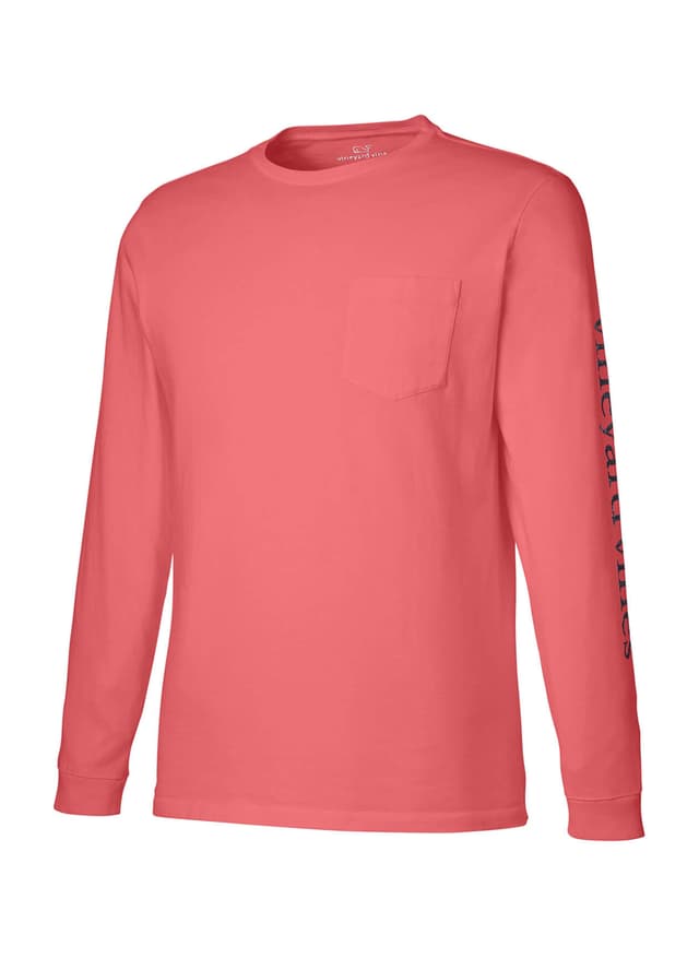 Vineyard Vines Unisex Pocket Long-Sleeve T-Shirt - Red LG