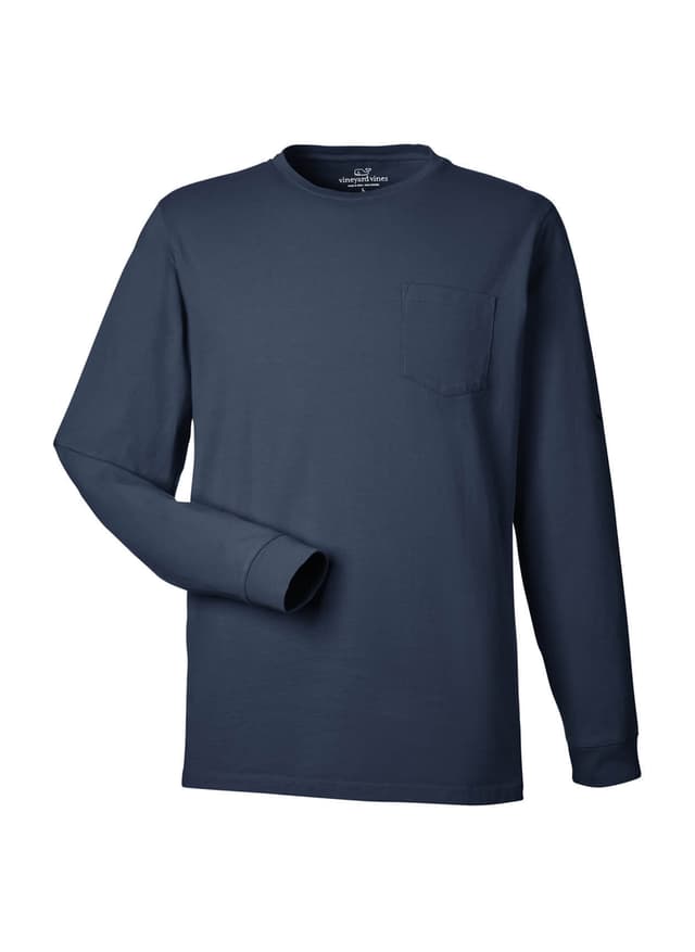 Vineyard Vines Unisex Pocket Long-Sleeve T-Shirt - Blue LG