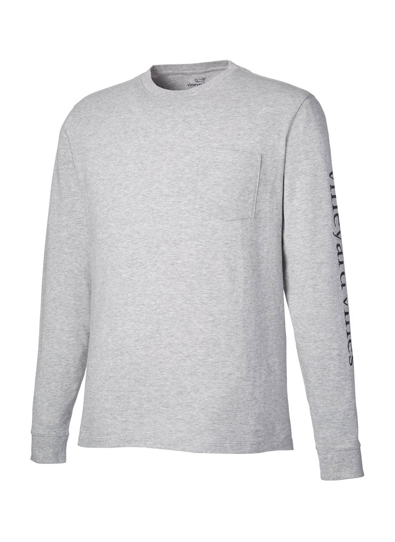 Vineyard Vines Unisex Pocket Long-Sleeve T-Shirt - Light Grey LG