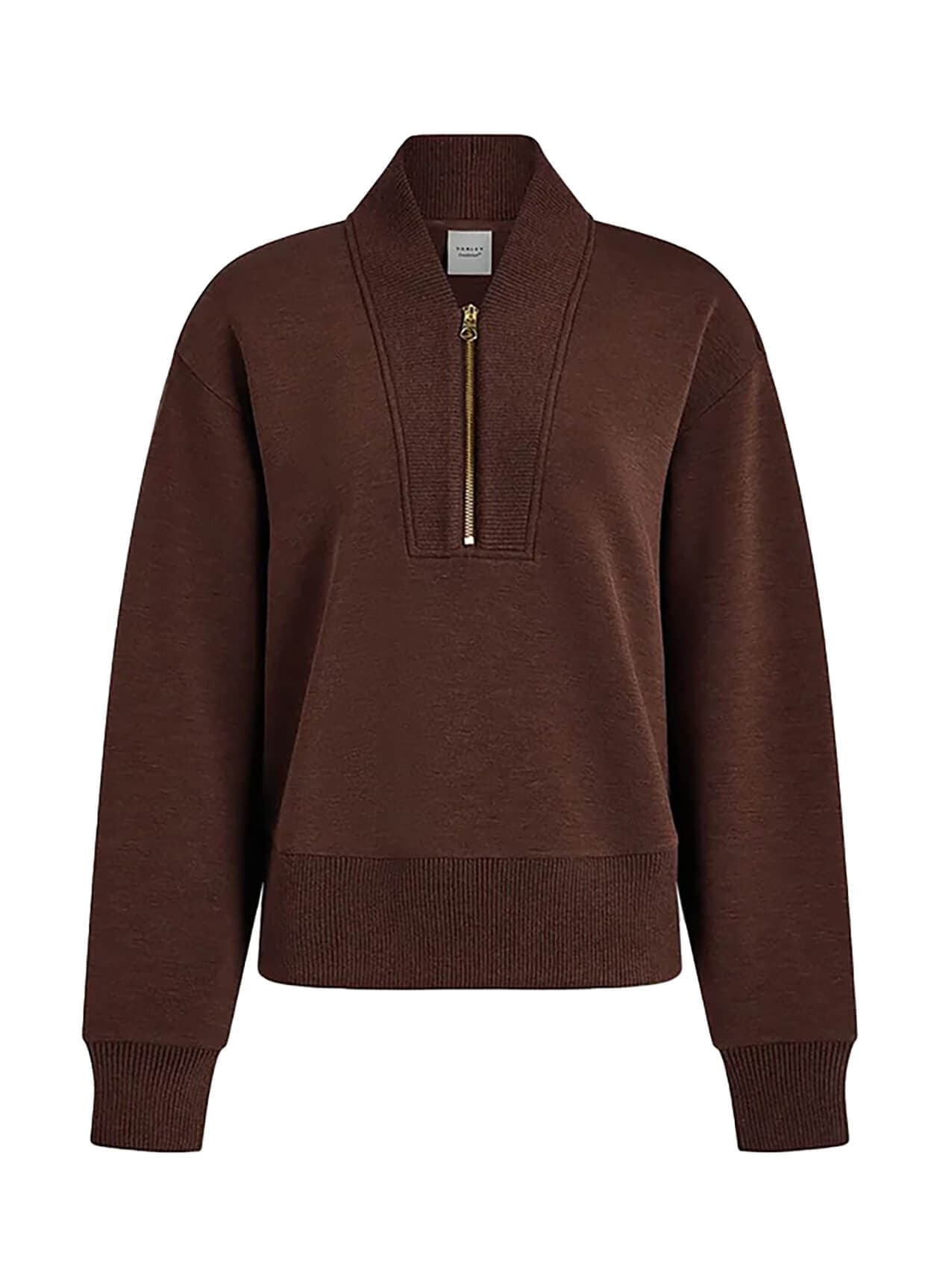 Varley Women's Sally Half Zip Sweat - Coffee Bean Marl LG