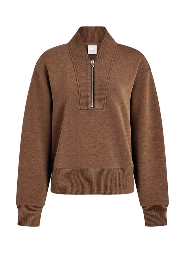 Varley Women's Sally Half Zip Sweat - Golden Bronze Marl LG