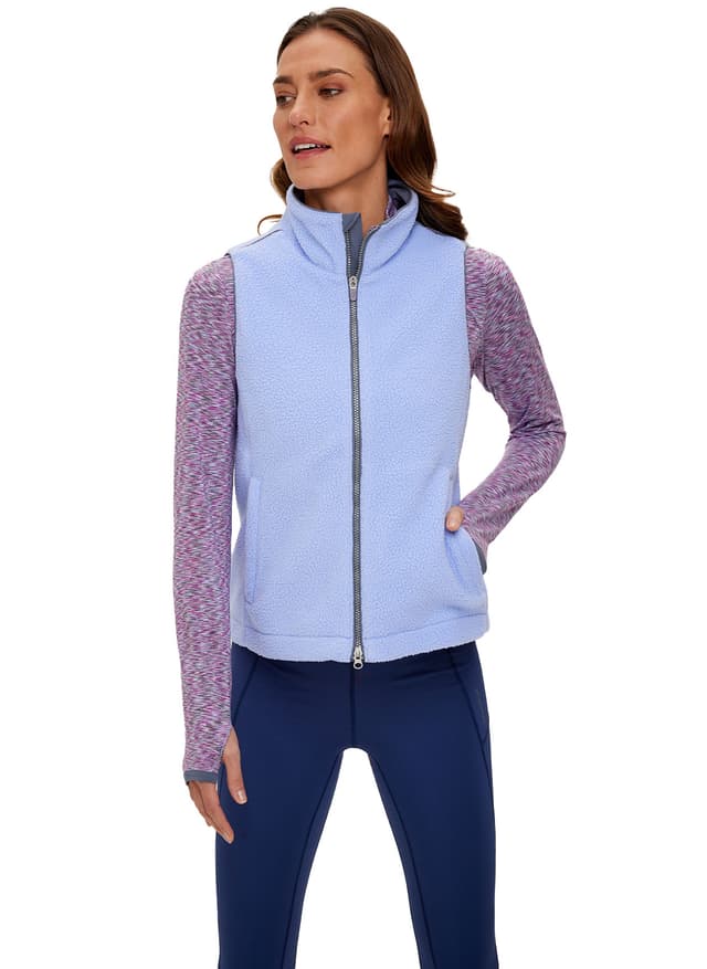Zero Restriction Women's Bree Fleece Vest - Cyan LG