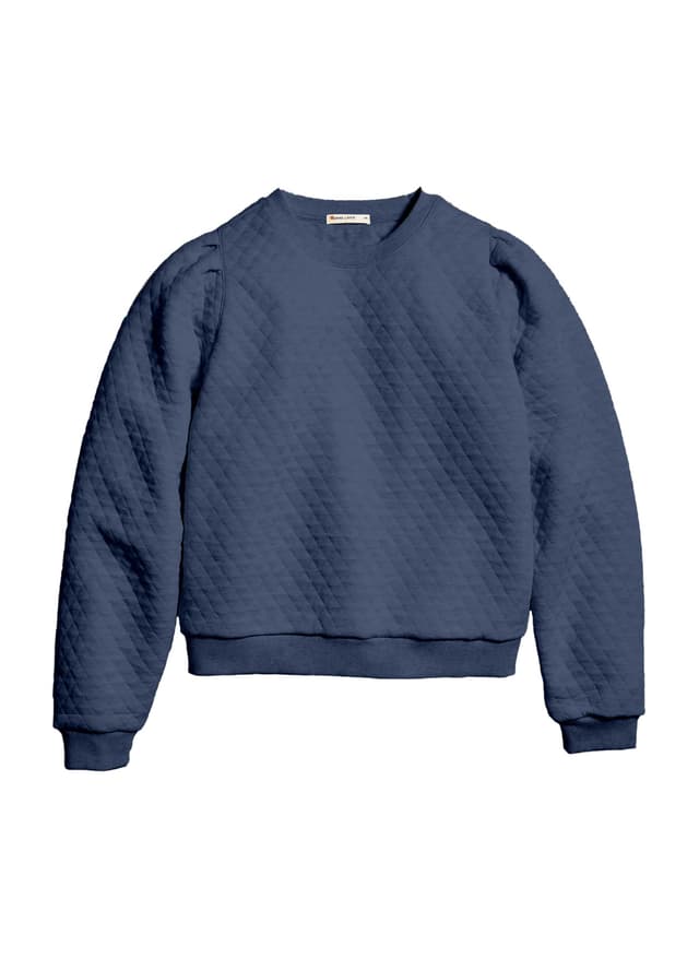 Marine Layer Women's Corbet Quilted Crewneck - Navy LG