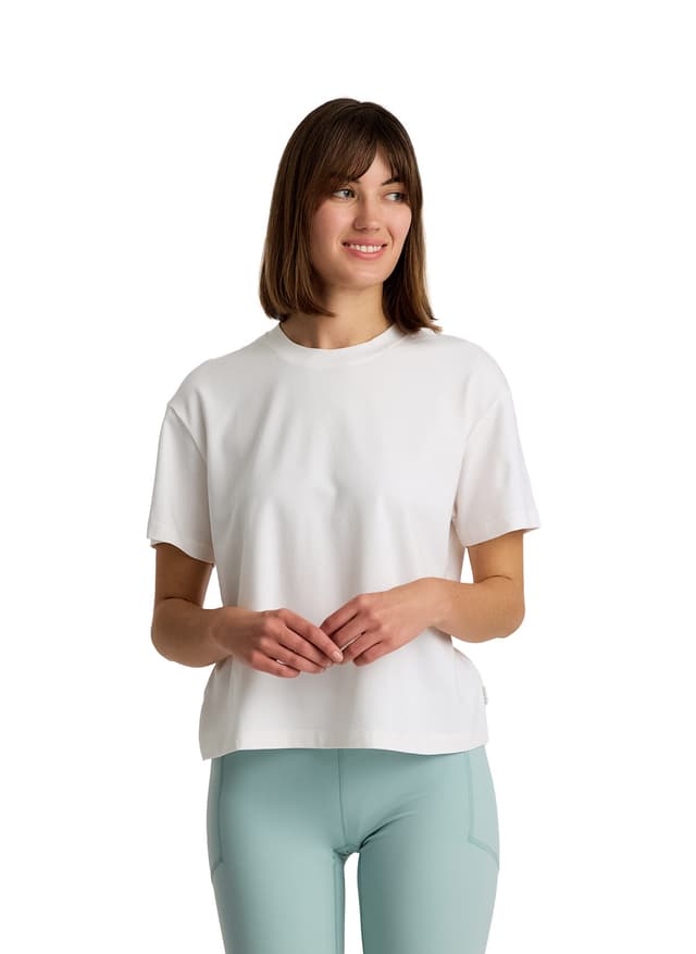 Free Fly Women's Bamboo Current Boxy Tee - White LG