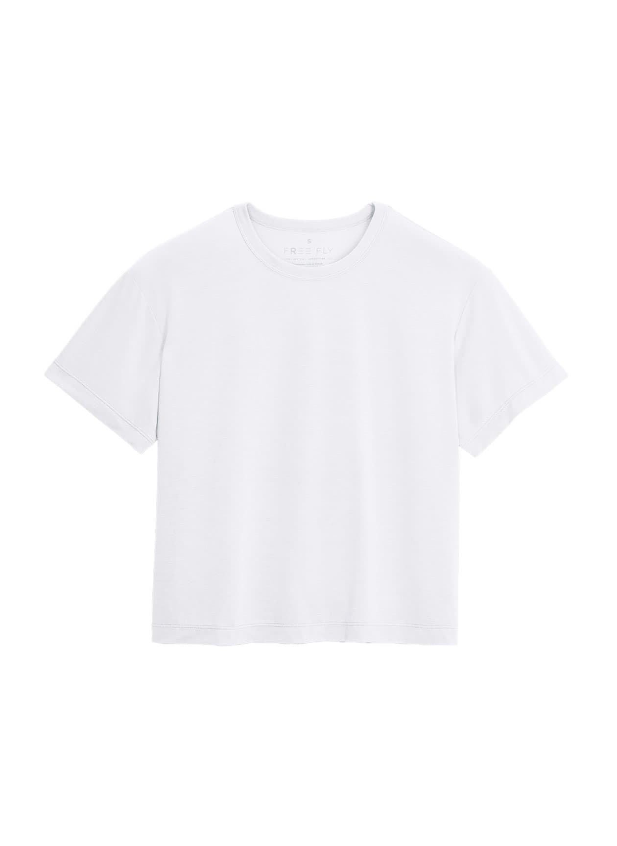 Free Fly Women's Elevate Lightweight Tee - Bright White (022) LG