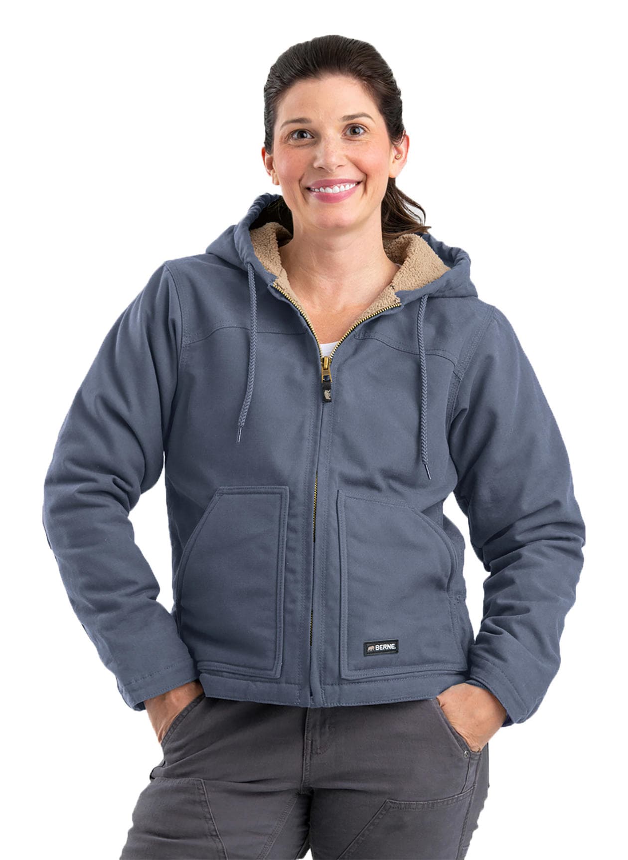 Berne Ladies' Softstone Hooded Coat - Blue 3XL