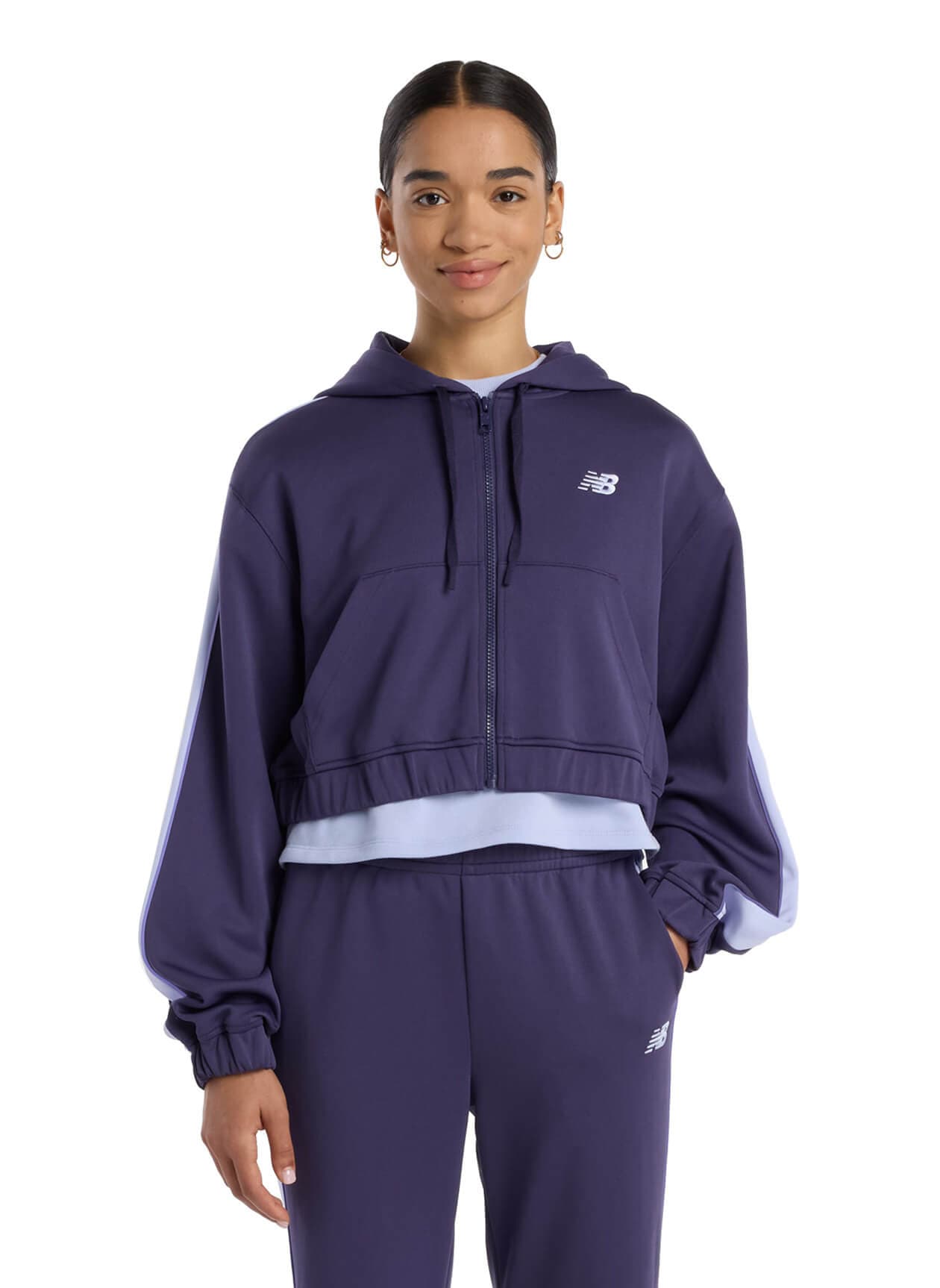New Balance Women's Interlock Full-Zip Hoodie - Navy LG