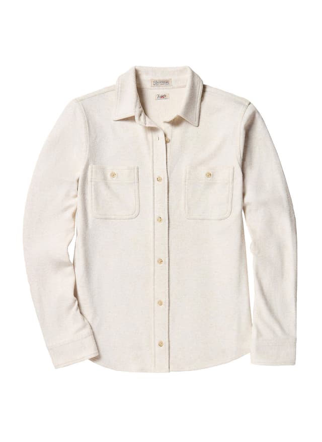 Faherty Women's Legend Sweater Shirt - White LG