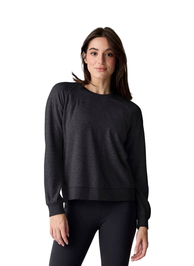 Free Fly Women's Bamboo Lightweight Fleece Crew - Black LG