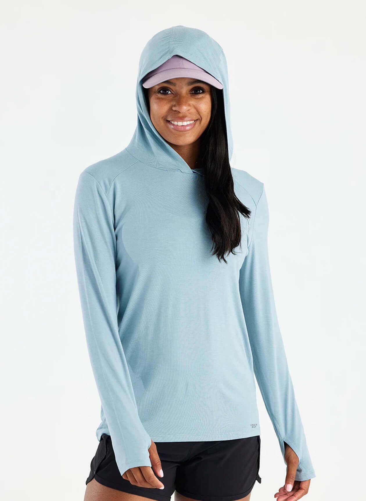 Free Fly Women's Bamboo Shade Hoodie II - Ocean Mist LG