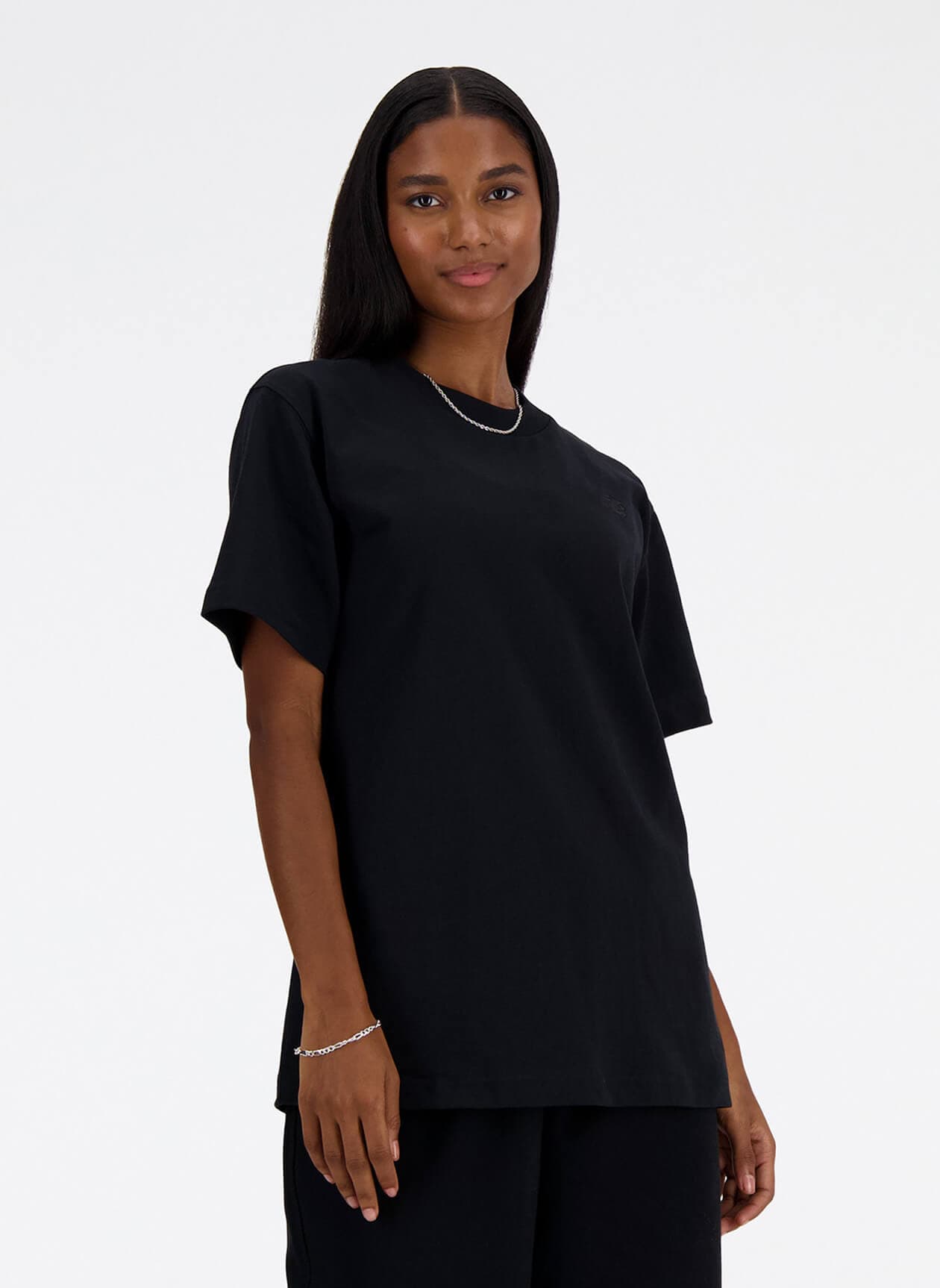 New Balance Women's Athletics Jersey T-Shirt - Black LG