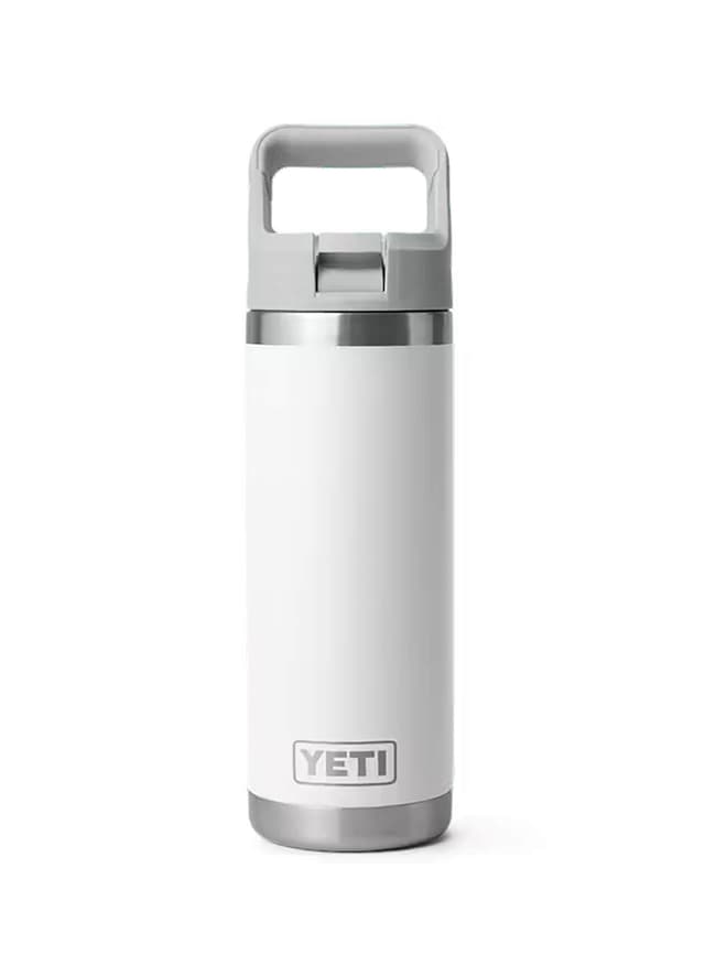 YETI Rambler Bottle 18 oz Color-Matched Straw Cap - White MISC