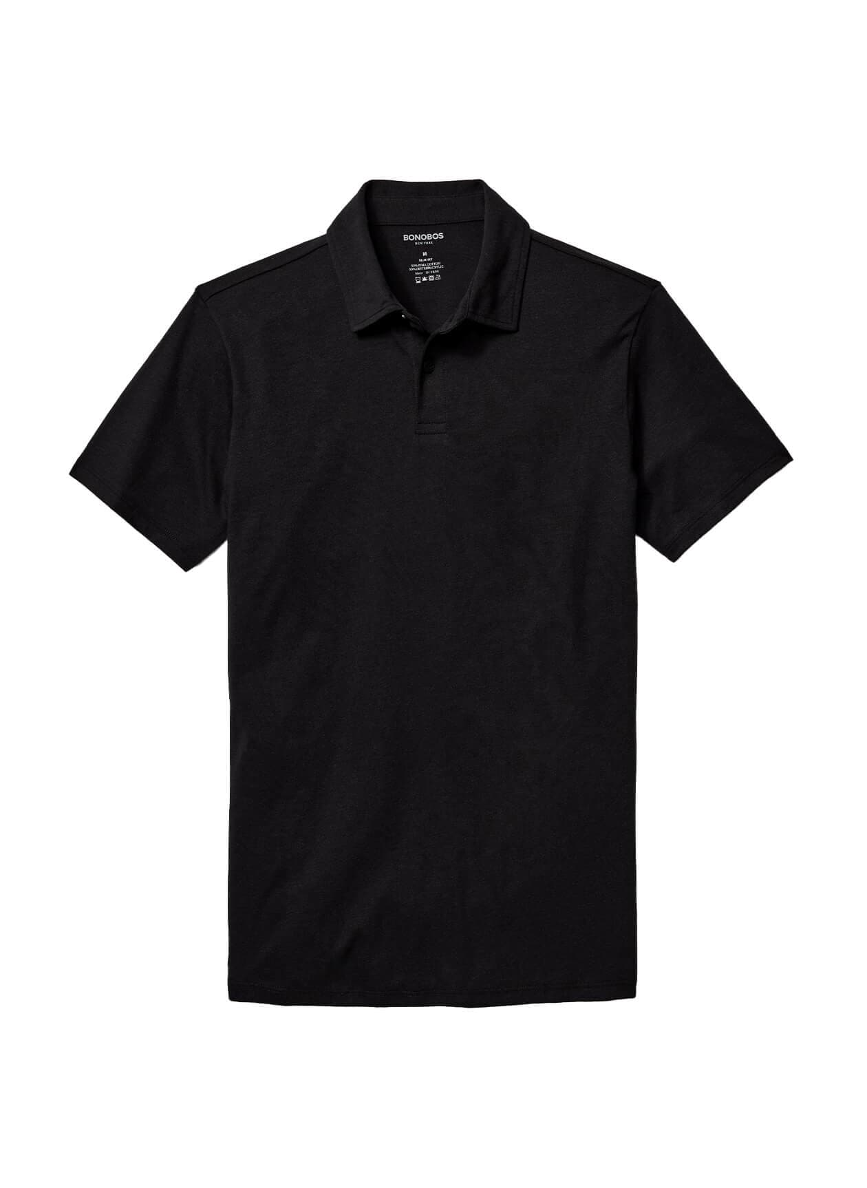 Bonobos Men's Pima Performance Polo - Slim Fit - Black LG