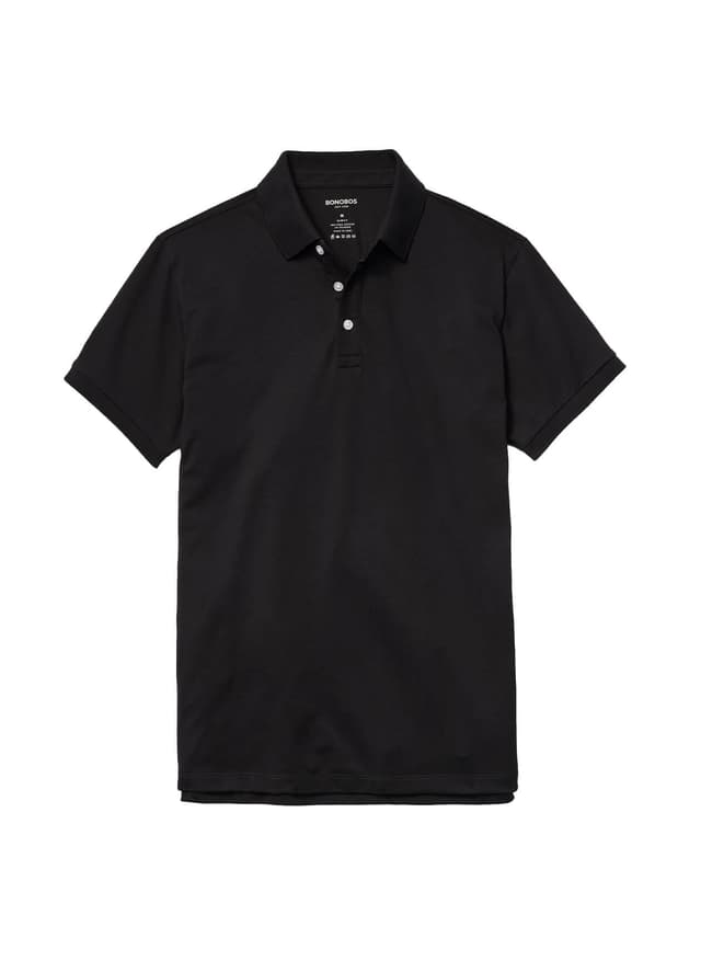 Bonobos Men's Stretch Pique Polo - Slim Fit - Black LG