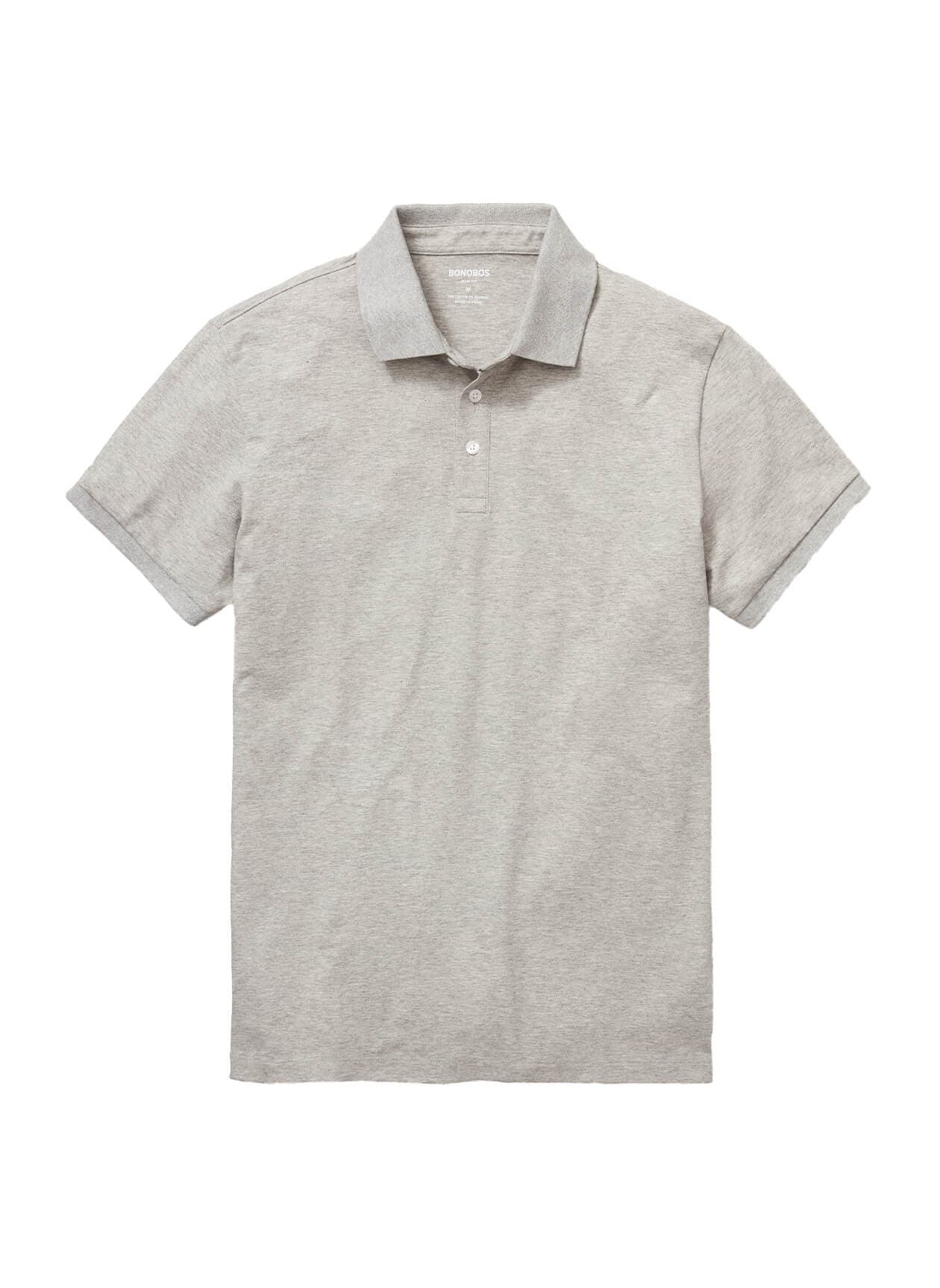 Bonobos Men's Stretch Pique Polo - Slim Fit - Light Grey LG
