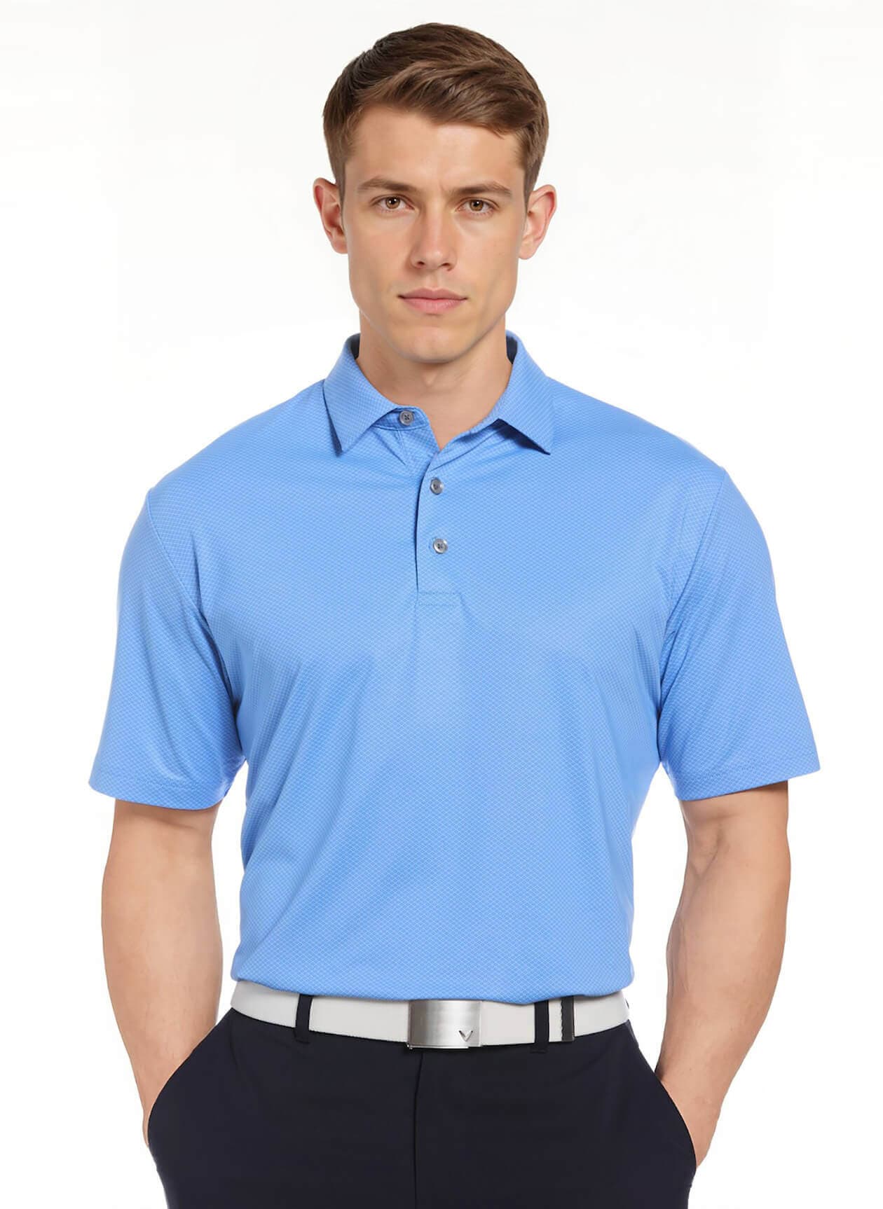 Callaway Men's Mini Geo Polo - Cyan 3XL
