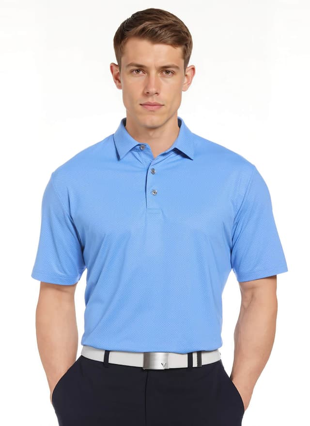 Callaway Men's Mini Geo Polo - Cyan 3XL