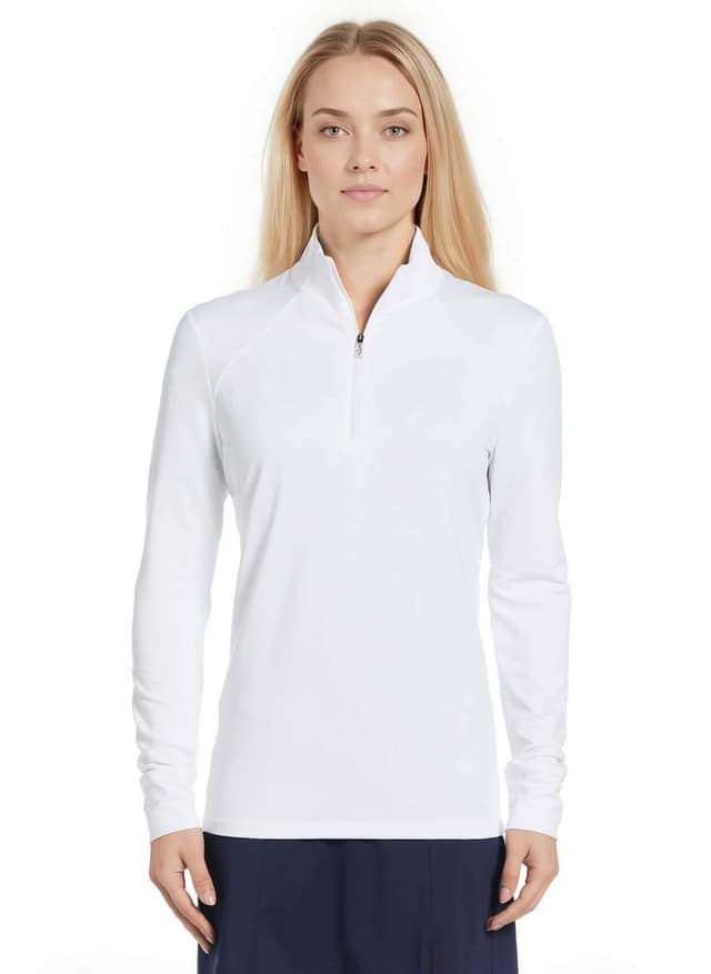 Callaway Women's Baby French Terry 1/4 Zip - White 3XL
