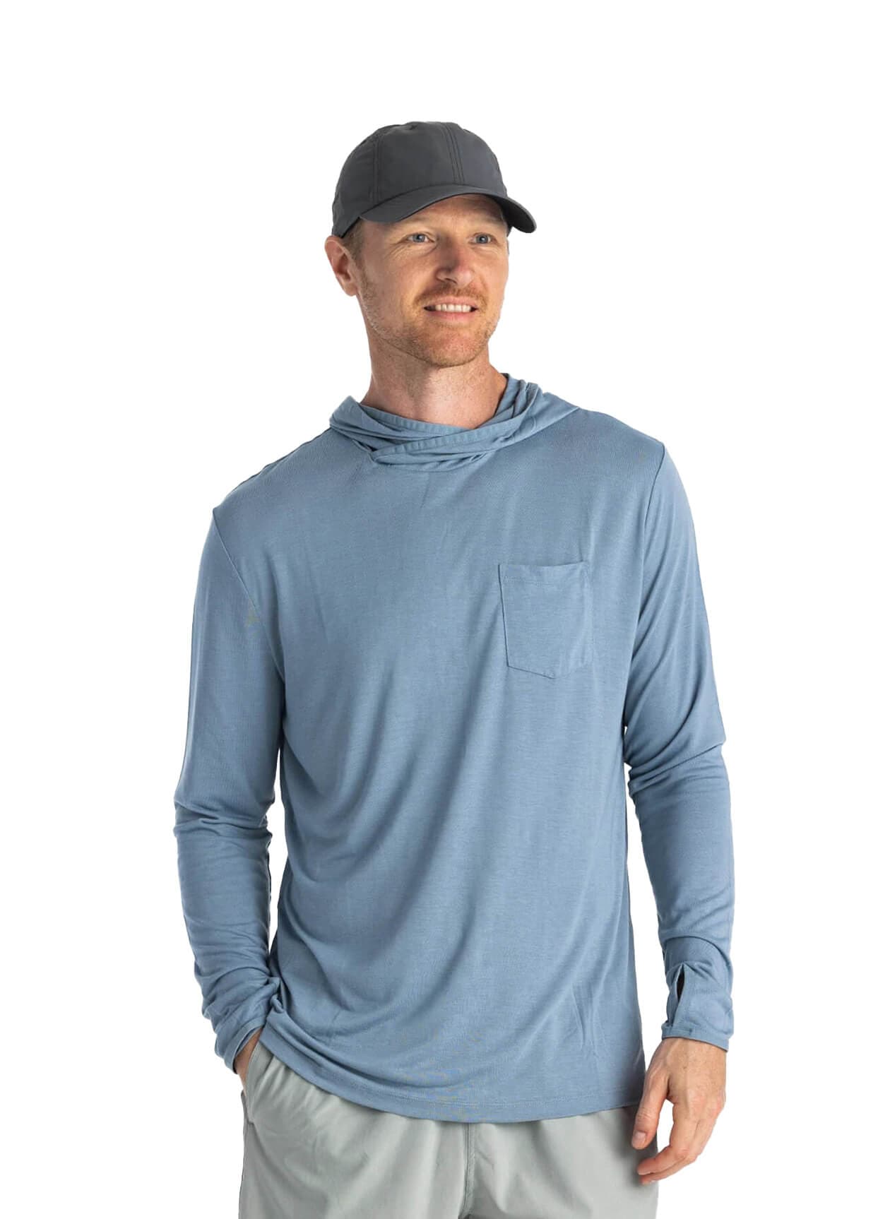 Free Fly Men's Bamboo Lightweight Hoodie - Blue Fog (400) 3XL