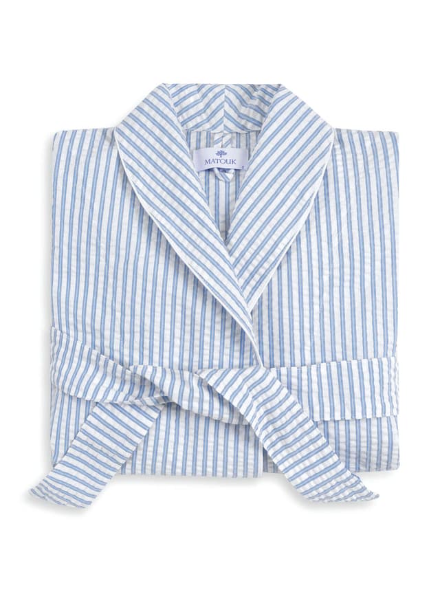 Matouk Matteo Robe - Blue M/L
