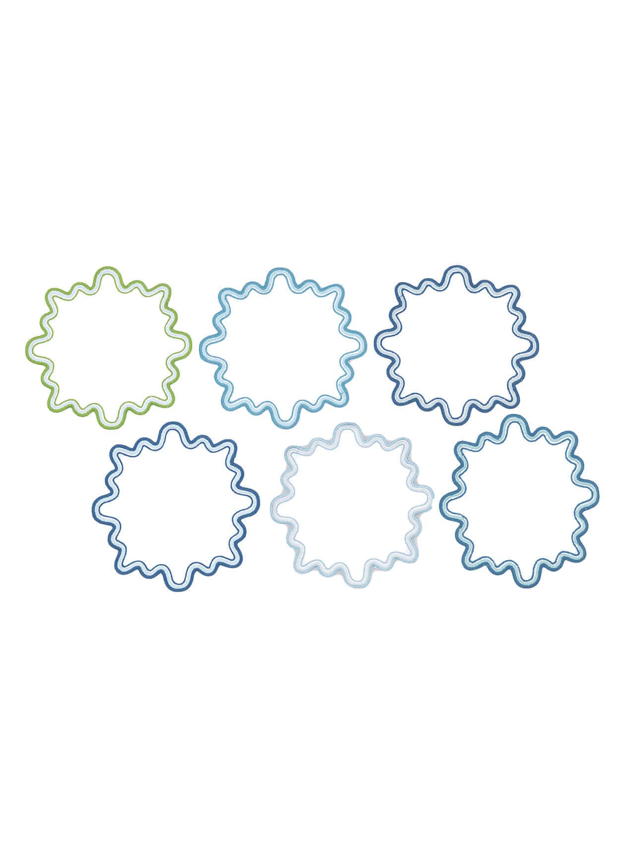 Matouk Wave Cocktail Napkin - Set of 6 - Blue MISC