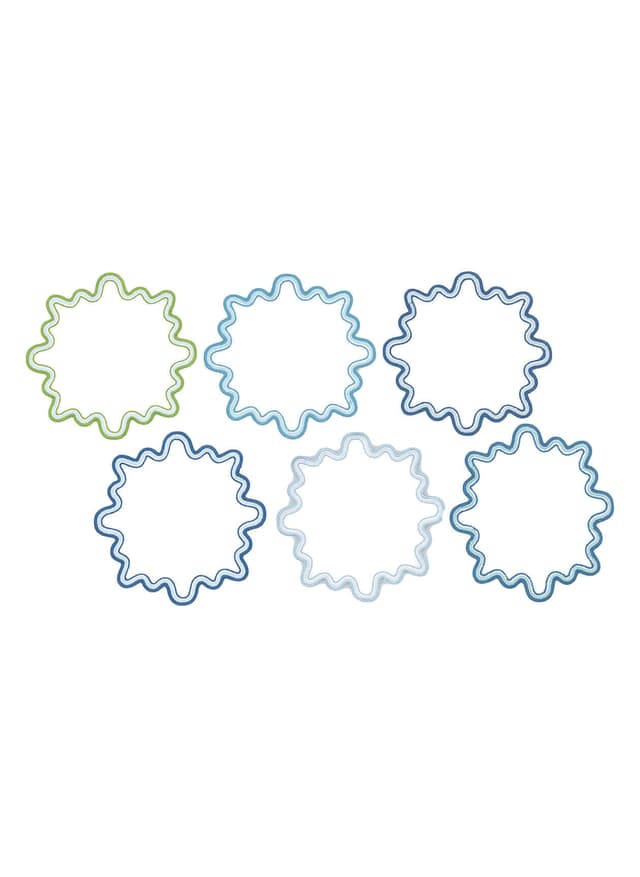 Matouk Wave Cocktail Napkin - Set of 6 - Blue MISC
