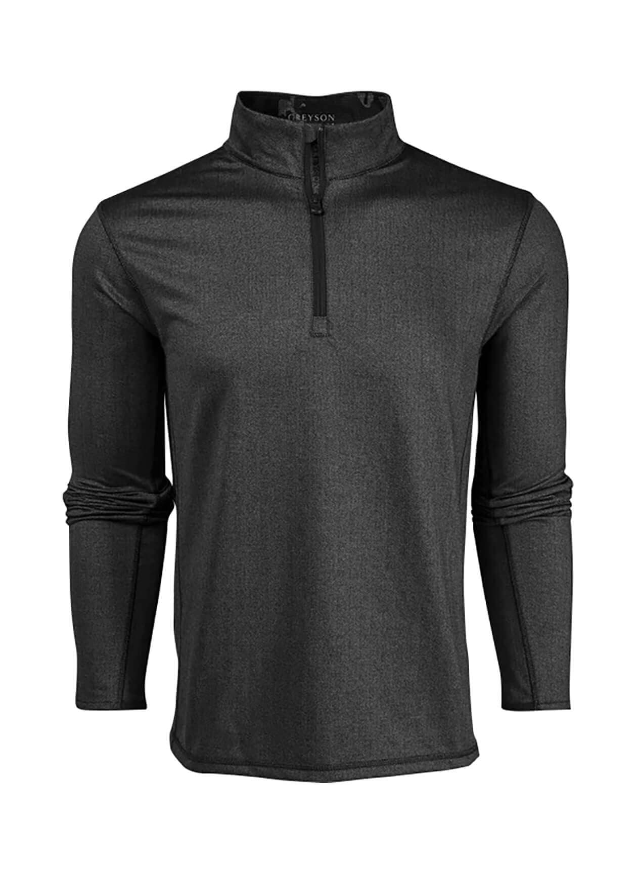 Greyson Men's Tate Herringbone Quarter-Zip - Black LG