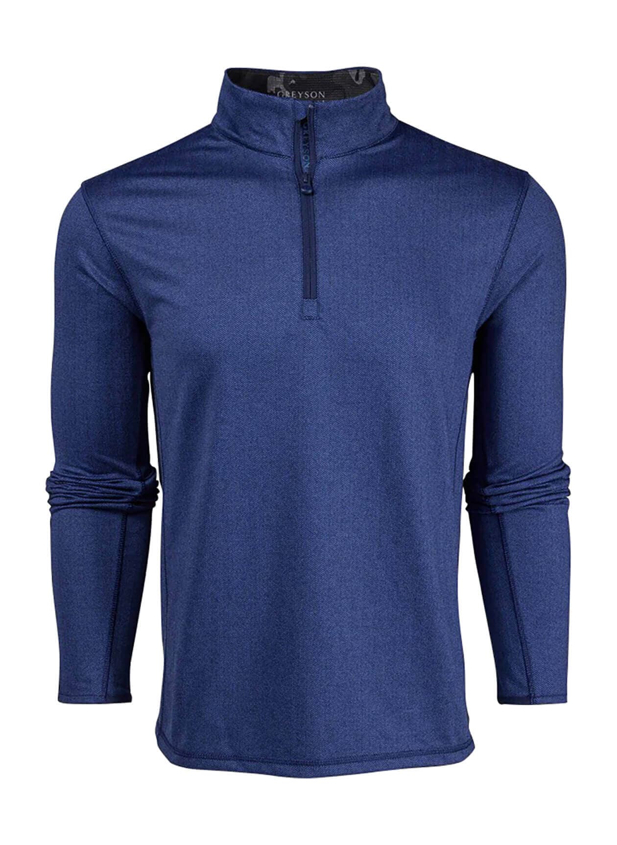 Greyson Men's Tate Herringbone Quarter-Zip - Navy LG