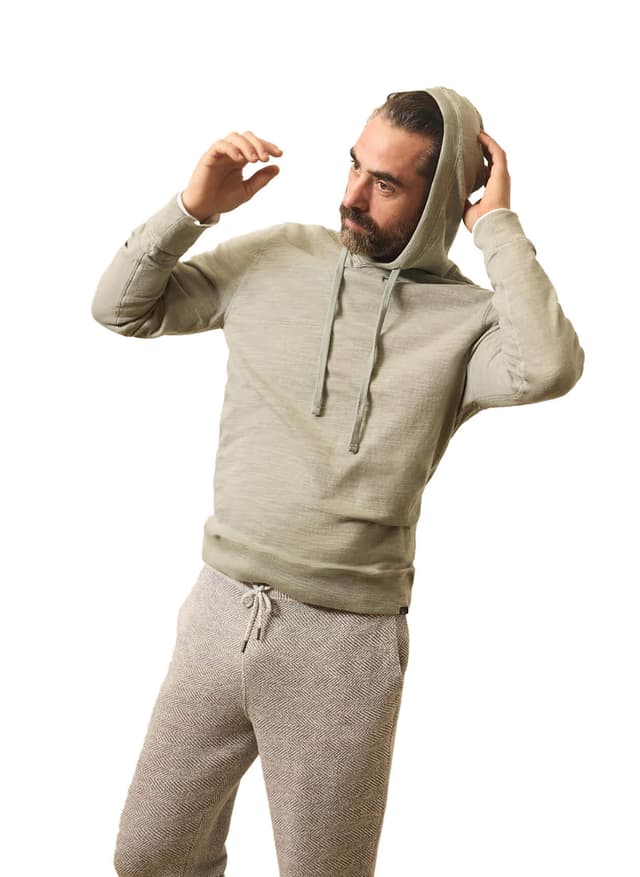 Faherty Men's Slub Cotton Hoodie - Green 3XL
