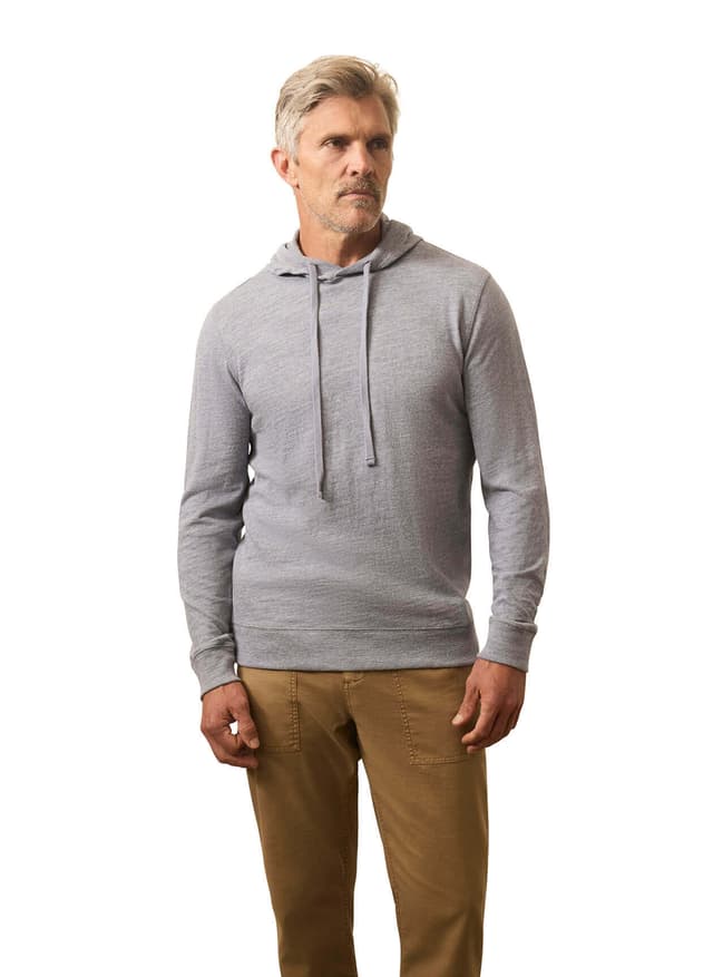 Faherty Men's Slub Cotton Hoodie - Iron Blue Heather 3XL