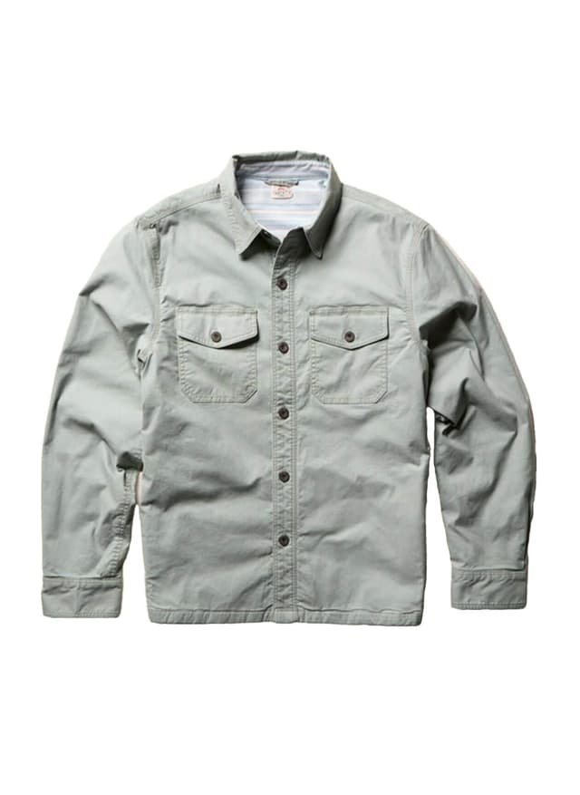 Faherty Men's Lakeside CPO Shirt - Green LG