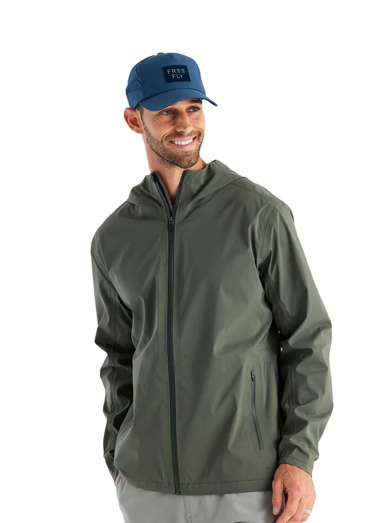 Free Fly Men's Cloudshield Rain Jacket - Green LG
