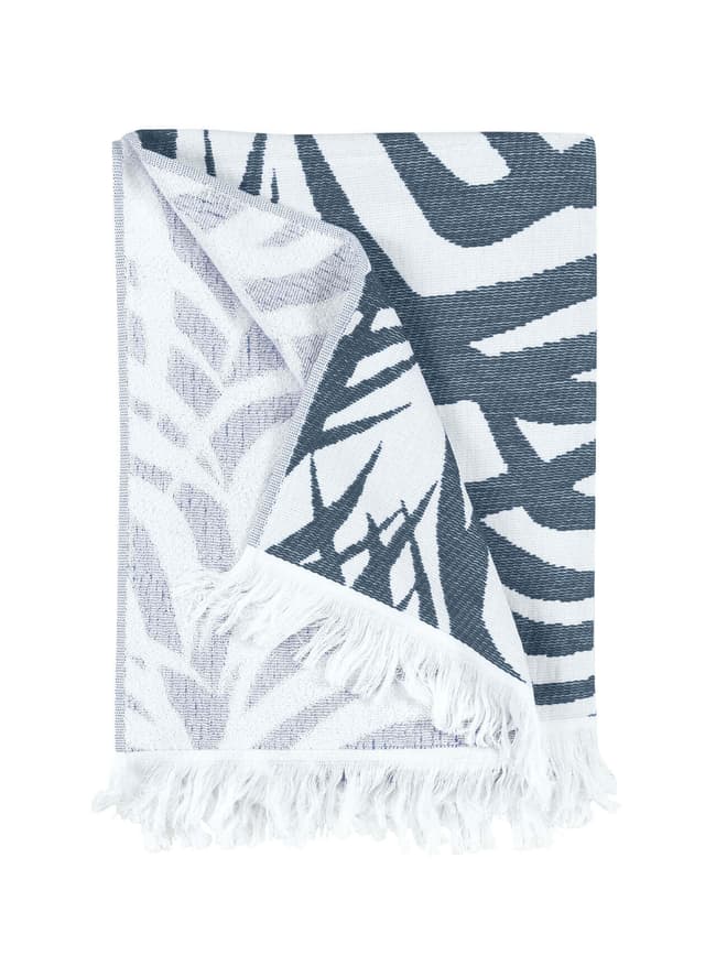 Matouk Zebra Palm Beach Towel - Navy MISC