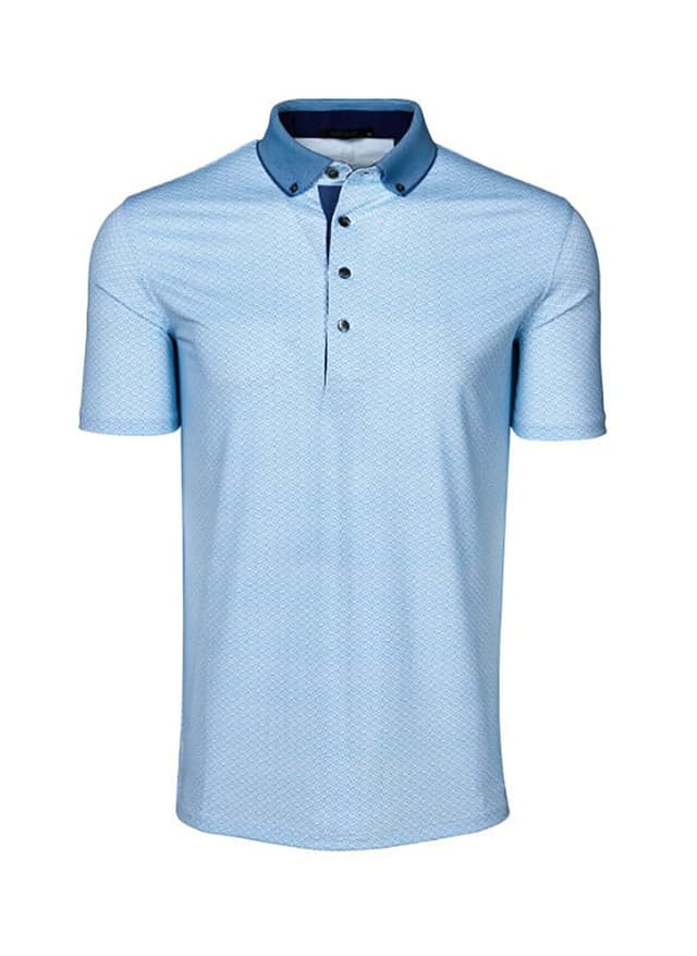 Greyson Men's Guardian Polo - Cyan LG