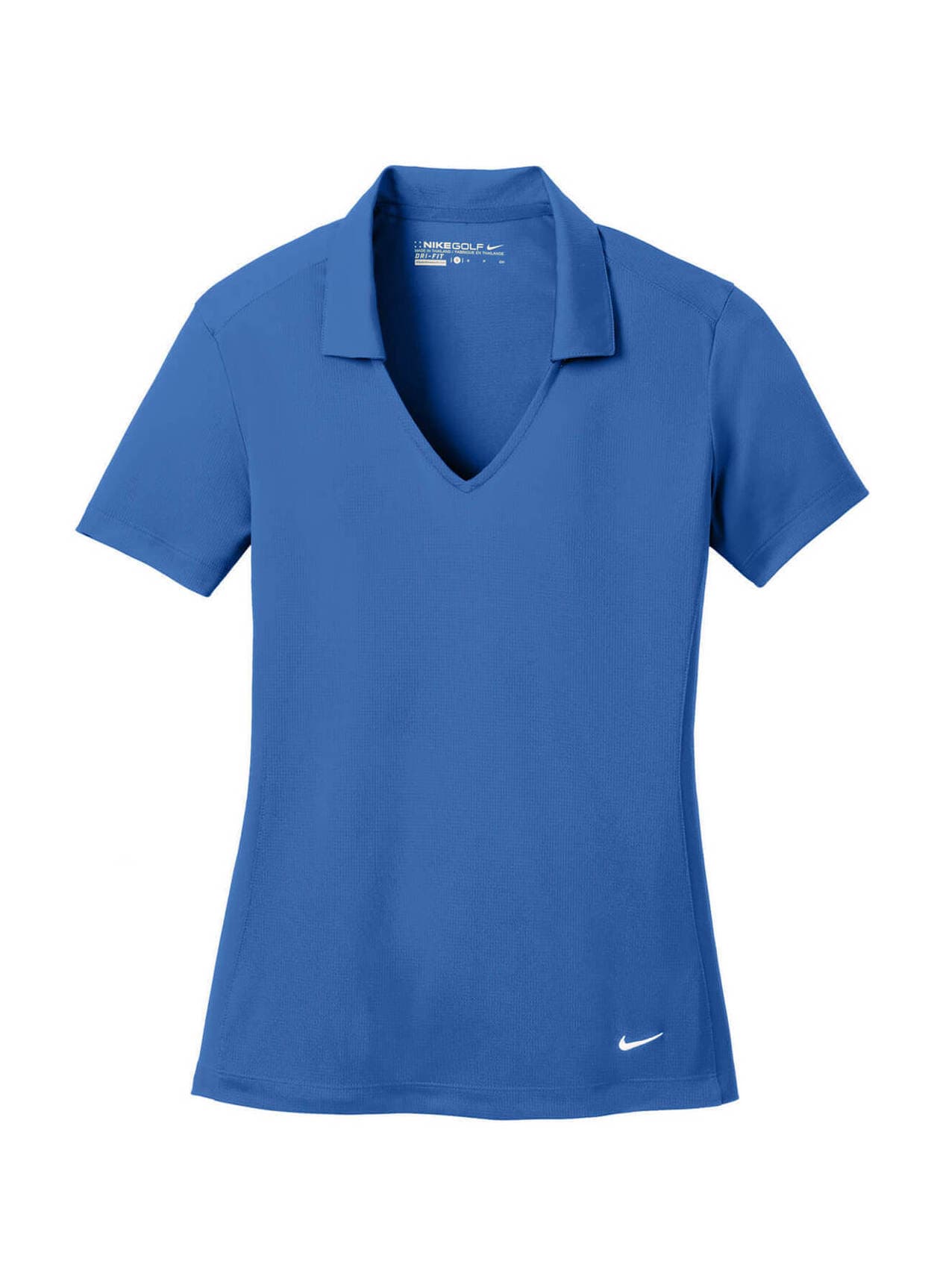 Nike Women's Dri-FIT Vertical Mesh Polo - Gym Blue (BLU) LG
