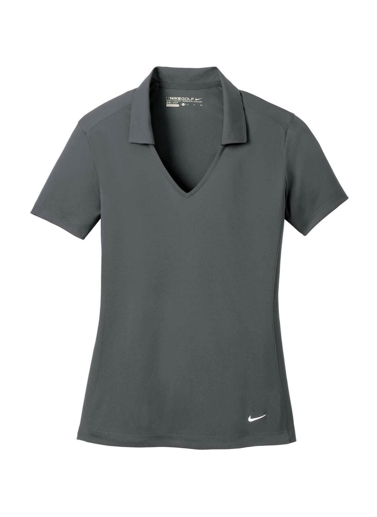 Nike Women's Dri-FIT Vertical Mesh Polo - Anthracite (CHR) LG