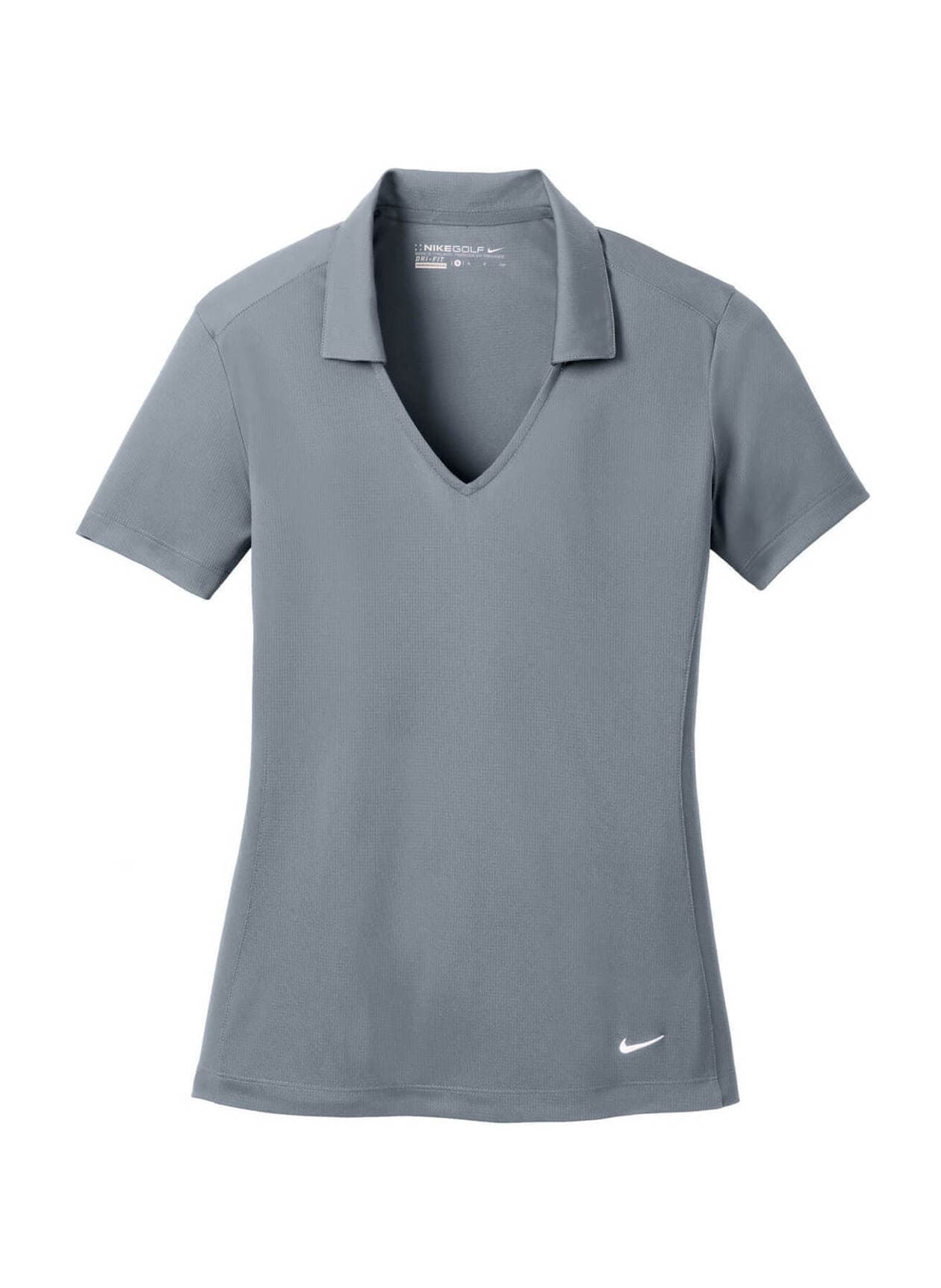 Nike Women's Dri-FIT Vertical Mesh Polo - Cool Grey (GRY) LG