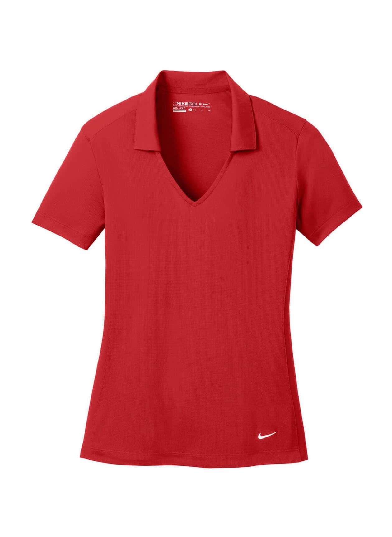 Nike Women's Dri-FIT Vertical Mesh Polo - Red LG