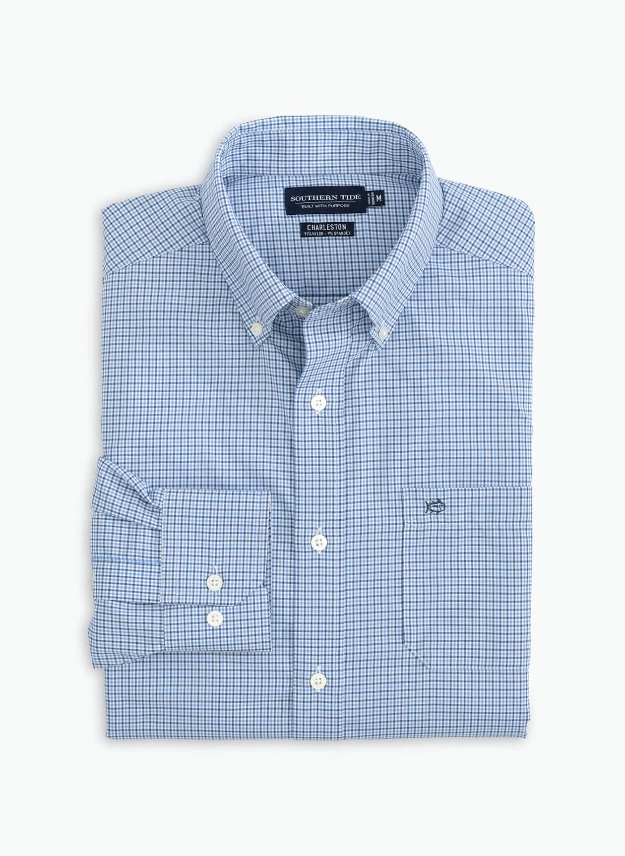 Southern Tide Men's Bowry Brrr Intercoastal Sport Shirt - Blue LG