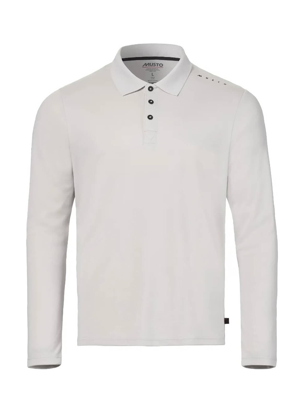 Musto Evo Crew Sunblock Long-Sleeve Polo - Light Grey 3XL
