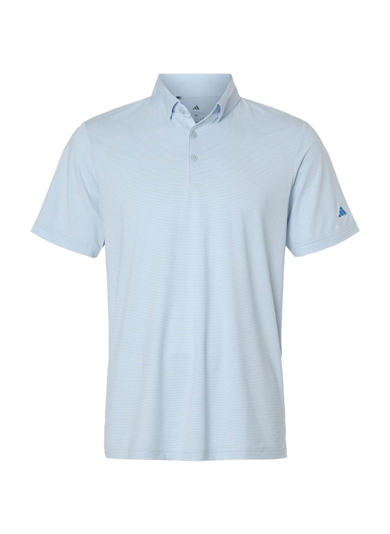 Adidas Men's Ultimate365 Pencil Stripe Climacool Polo - Cyan 3XL