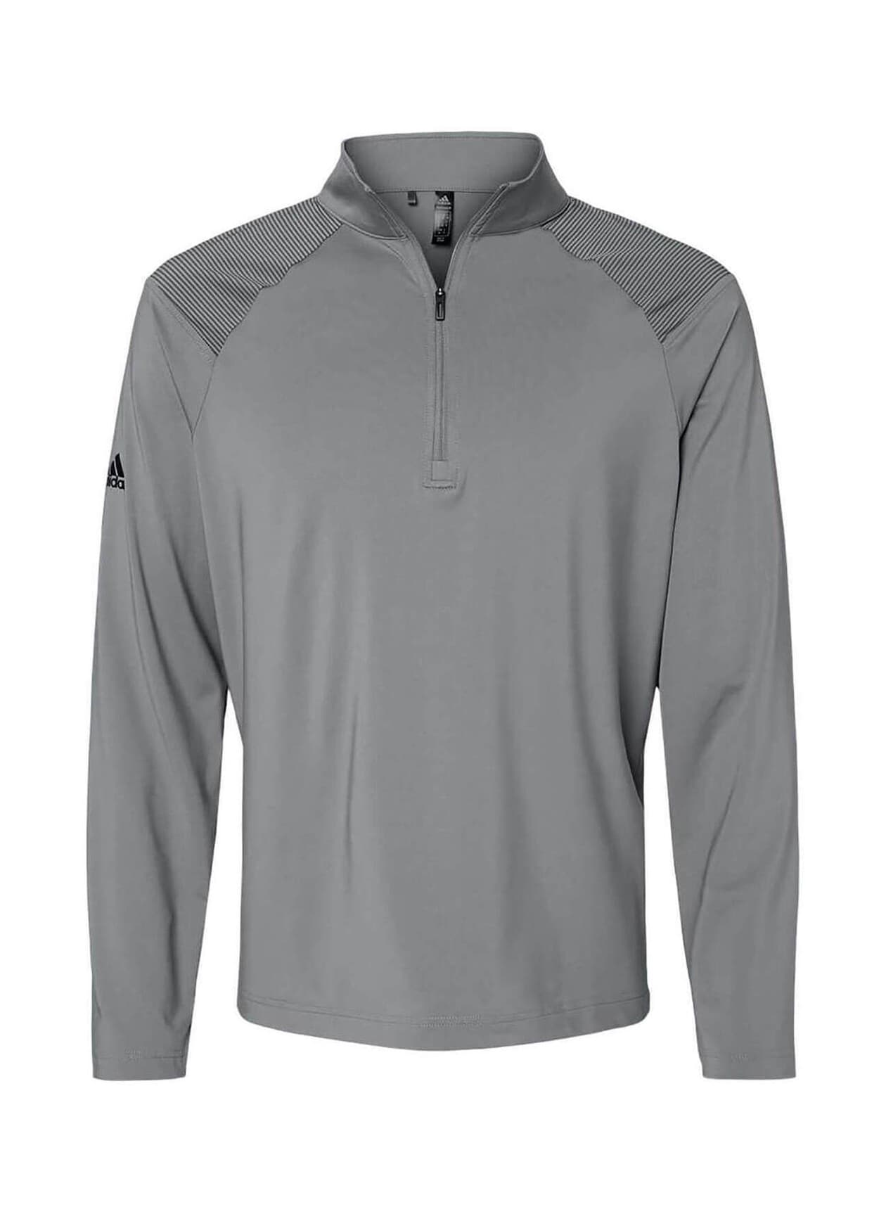 Adidas Men's Shoulder Stripe Quarter-Zip - Dark Grey 3XL