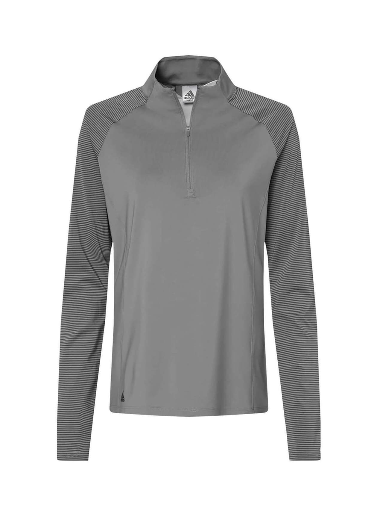 Adidas Women's Stripe Block Quarter-Zip - Dark Grey 3XL