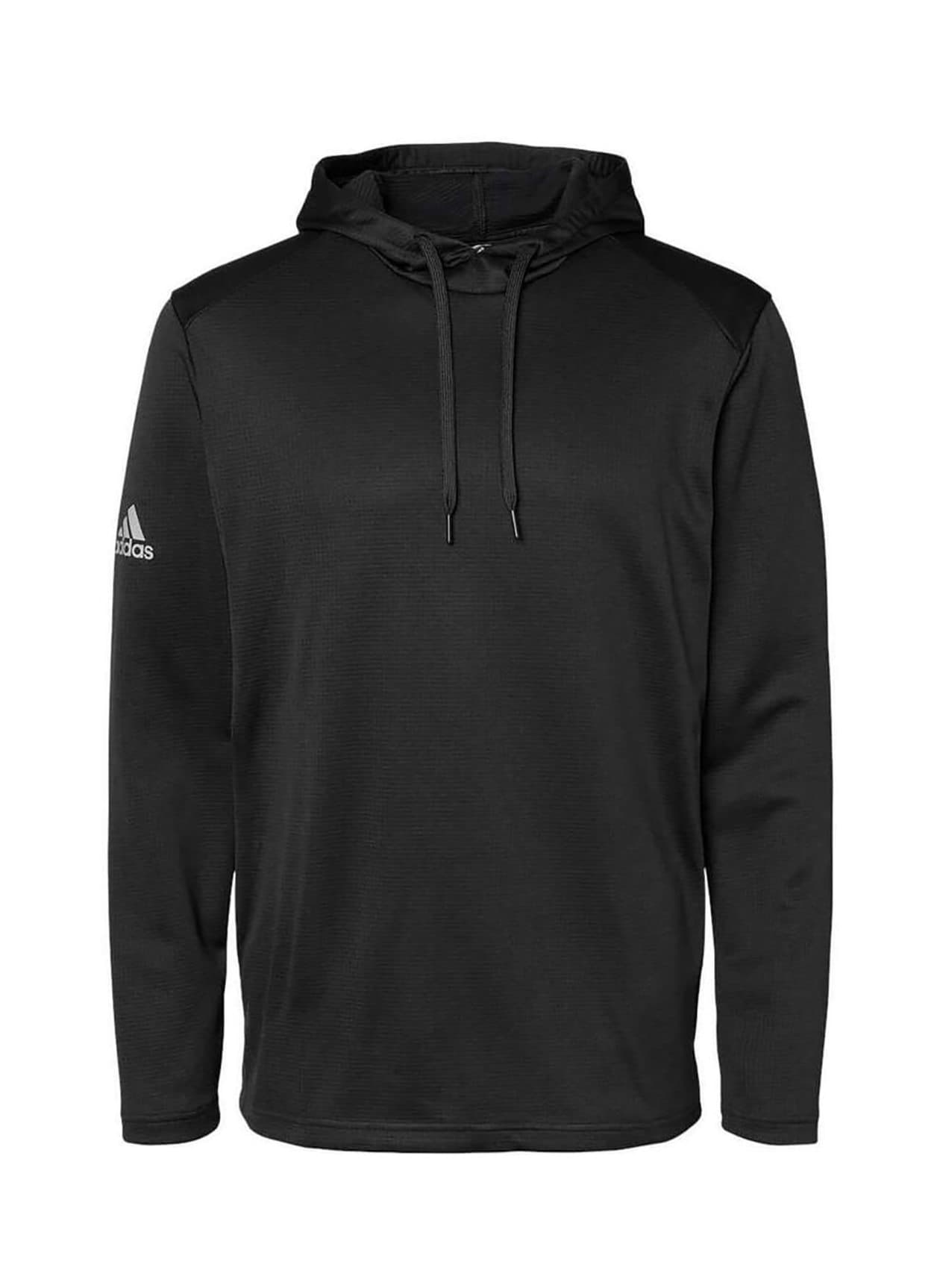 Adidas Men's Textured Mixed Media Hooded Sweatshirt - Black 3XL