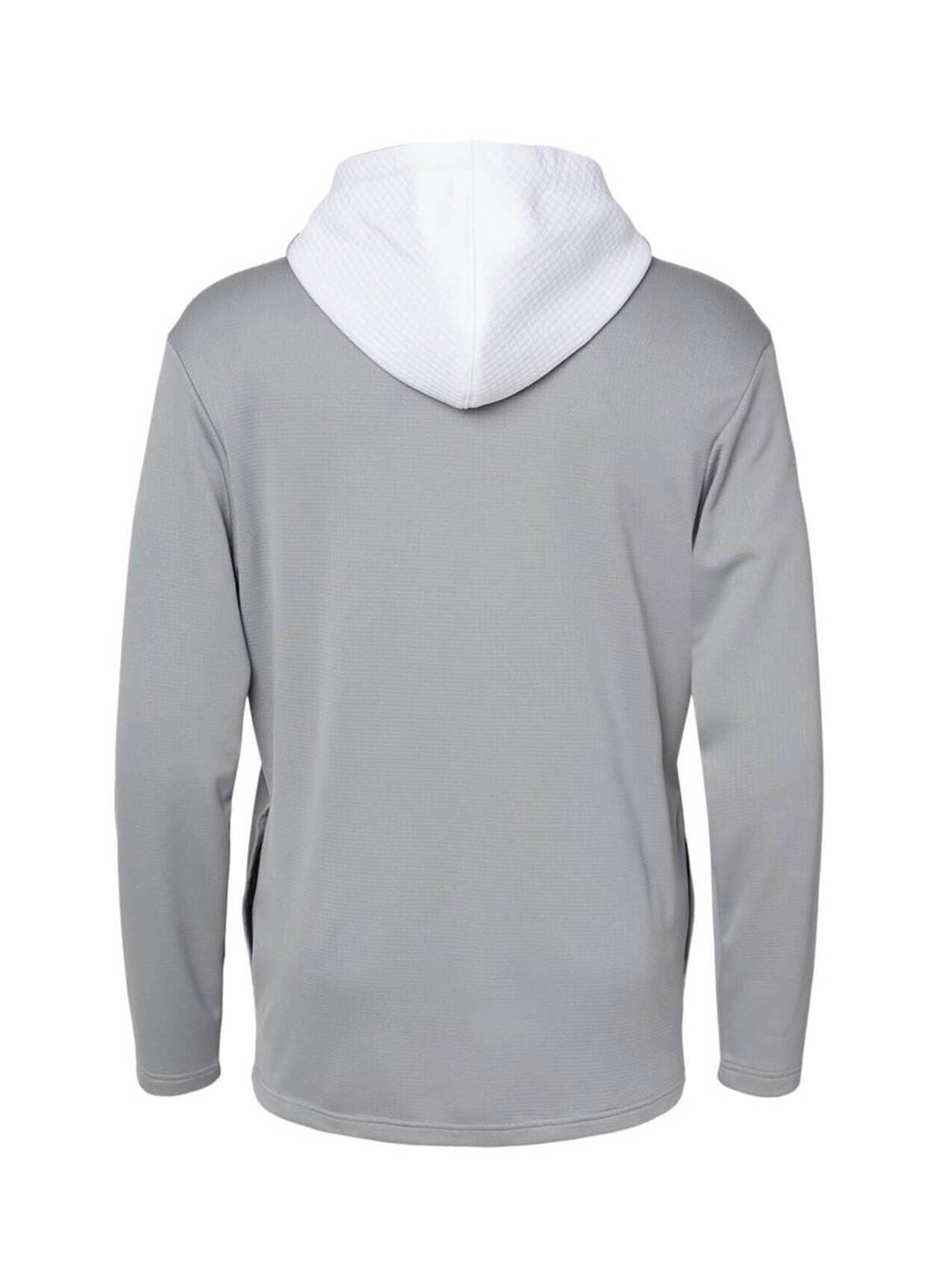 Adidas Men's Textured Mixed Media Hooded Sweatshirt - Light Grey 3XL