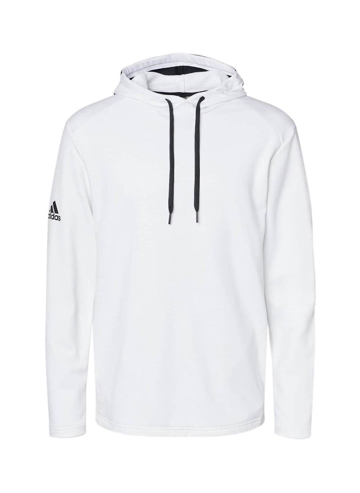 Adidas Men's Textured Mixed Media Hooded Sweatshirt - White 3XL