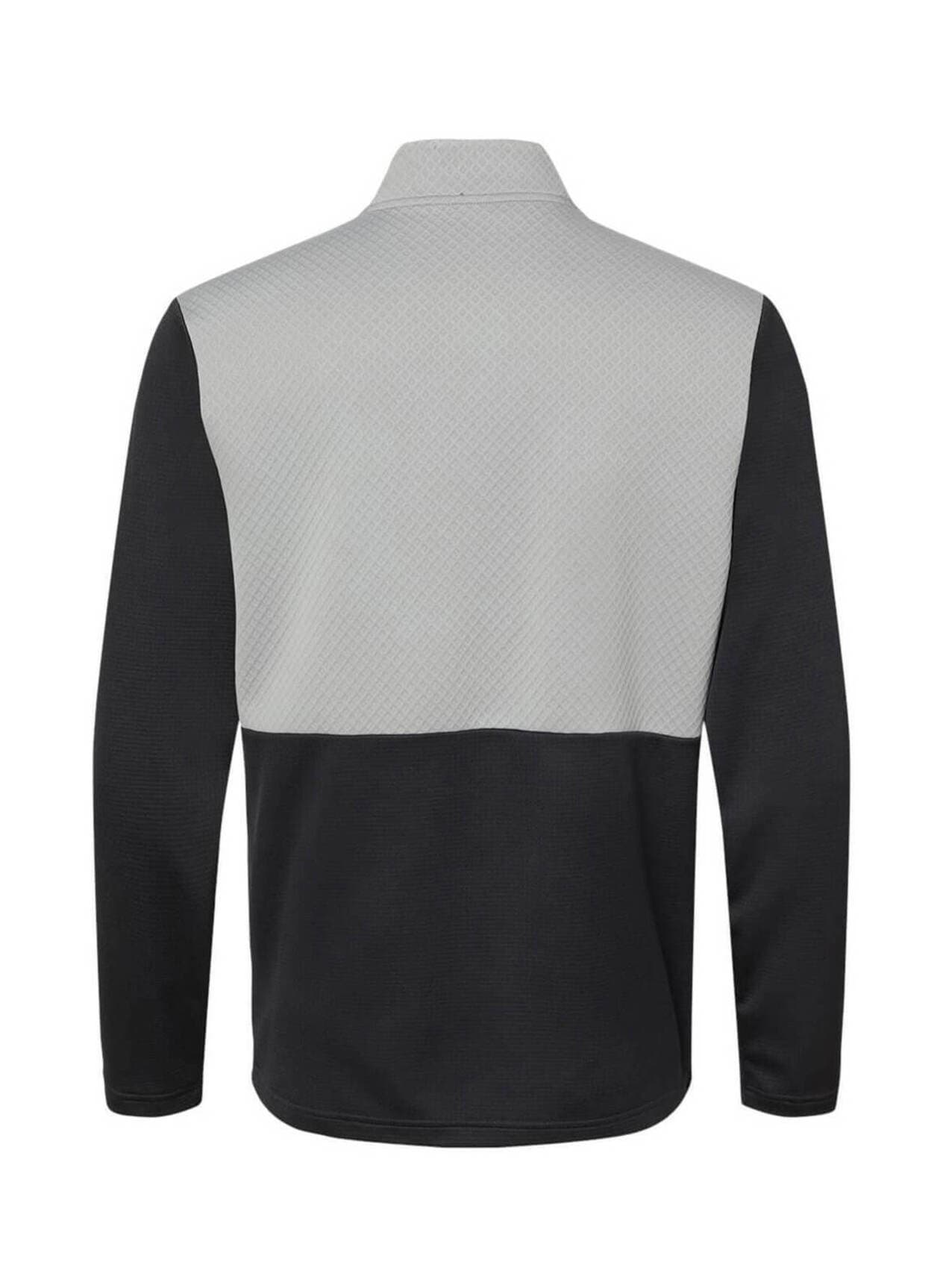Adidas Men's Textured Mixed Media Quarter-Zip - Black,Light Grey 3XL