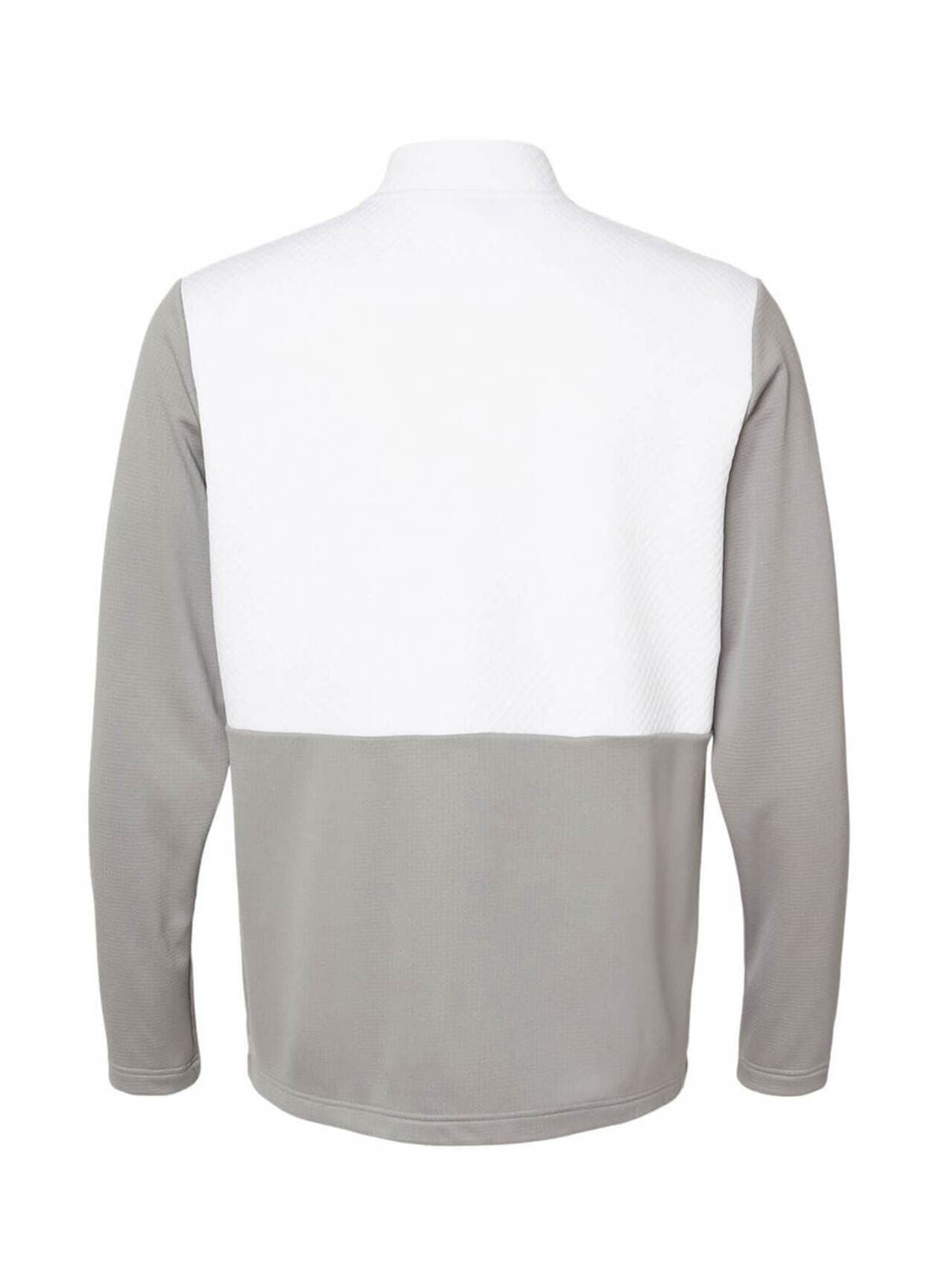Adidas Men's Textured Mixed Media Quarter-Zip - Light Grey 3XL